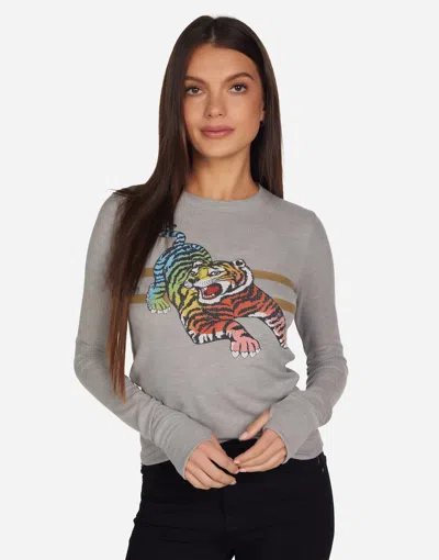 Lauren Moshi Mckinley Rainbow Tiger Stripes In Gray