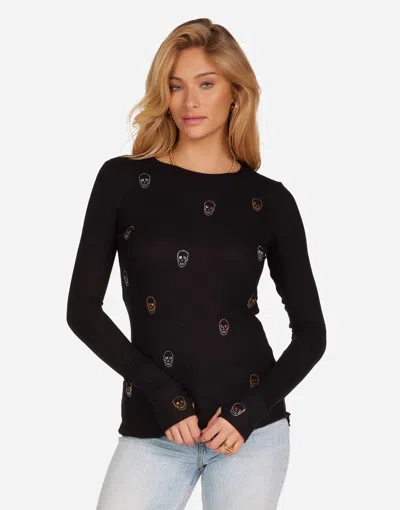 Lauren Moshi Mckinley Stud Heart Eye Skulls In Black