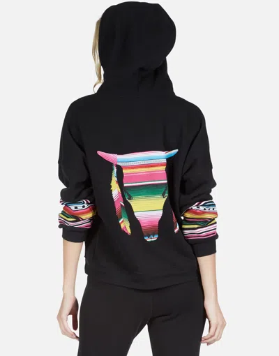 Lauren Moshi Melanie Striped Bull In Black