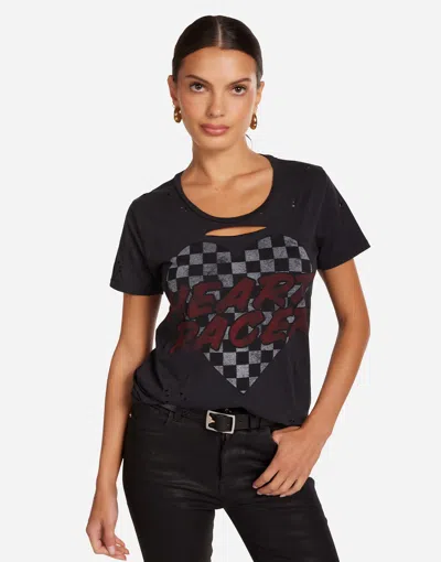 Lauren Moshi Myra Heart Racer In Black