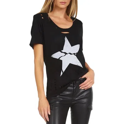Lauren Moshi Myra X Cracked Star Top In Black