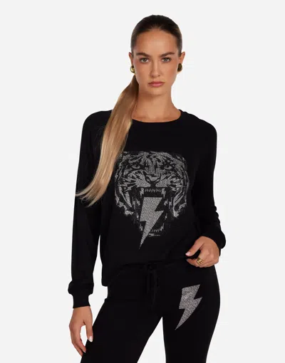 Lauren Moshi Noleta Stud Lightning Tiger In Black