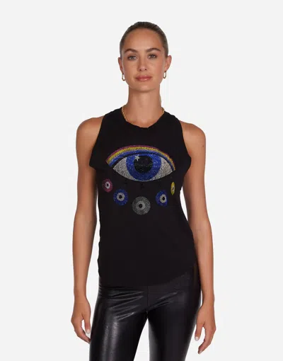 Lauren Moshi Peyton Crystal Rainbow Evil Eye In Black