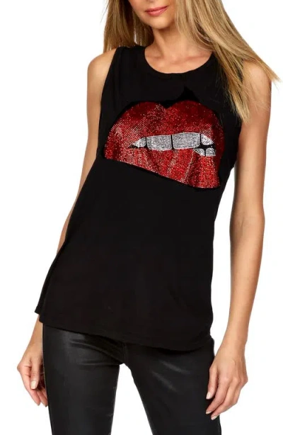 Lauren Moshi Peyton High Neck Tank In Black