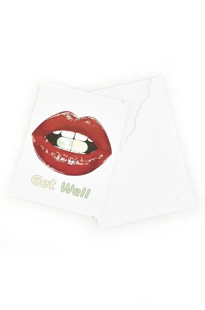 Lauren Moshi Pill Lip Greeting Card In White