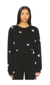 Lauren Moshi Puff Bow Pullover In Black