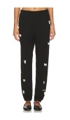 Lauren Moshi Puff Bow Sweatpants In Black