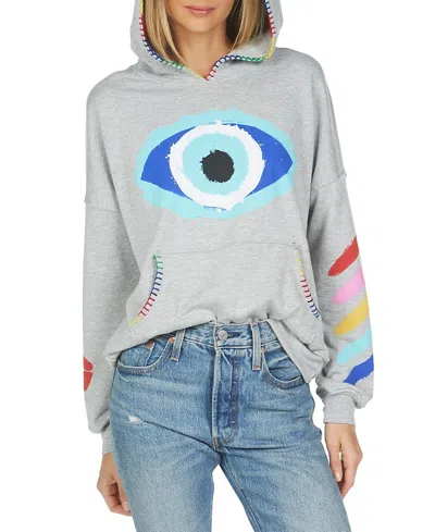 Lauren Moshi Raya Painted Evil Eye In Heather Grey