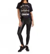 Lauren Moshi Ruthie K-9 Lift Crew Top In Onyx In Black