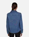 Lauren Moshi Saba Neon Stud Starburst In Vintage Denim