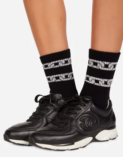 Lauren Moshi Sariah- Silver Metallic Chain In Black