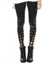 Lauren Moshi Shae All Over Foil Leggings In Black In Black