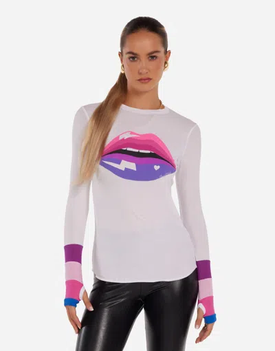 Lauren Moshi Shyla Pink Ombre Lip In White/pink Multi