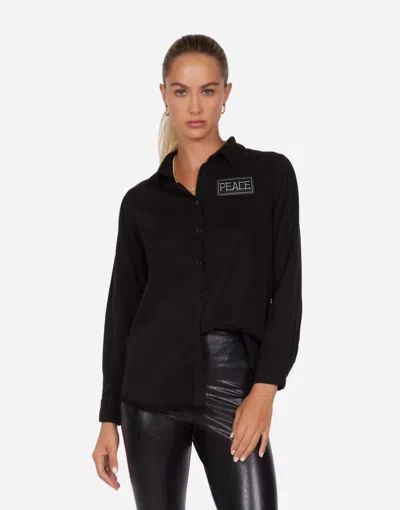 Lauren Moshi Sloane Crystal Love Skull In Black