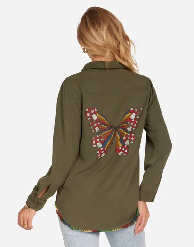 Lauren Moshi Sloane Mushroom Butterfly In Green