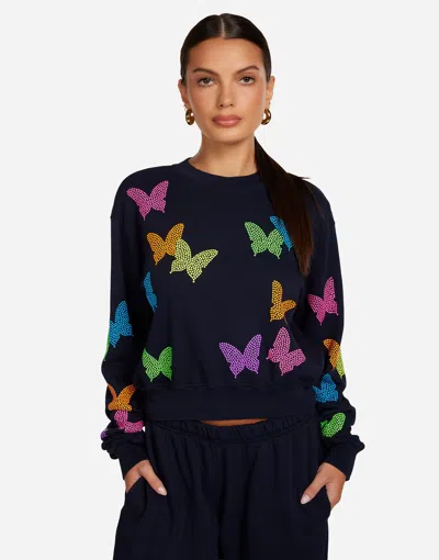 Lauren Moshi Spalding Neon Stud Butterflies In Blue