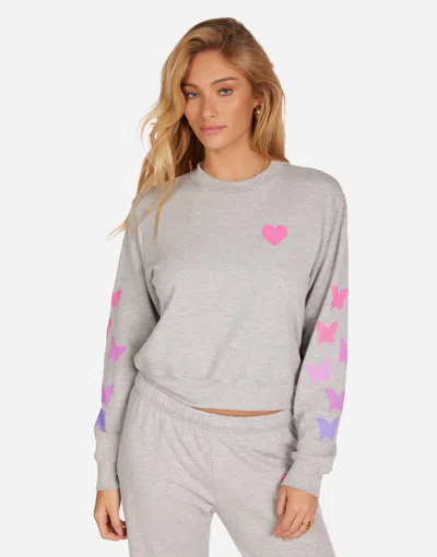 Lauren Moshi Spalding Ombre Butterfly Heart In Gray
