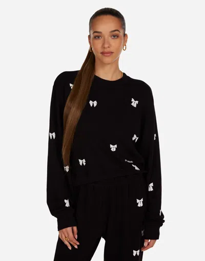 Lauren Moshi Spalding Puff Bow In Black