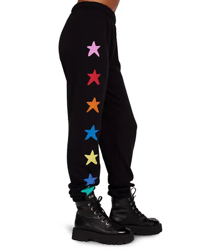 Lauren Moshi Tanzy Brushed Stars Jogger In Black
