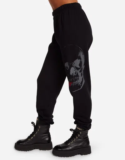 Lauren Moshi Tanzy Crystal Tongue Skull In Black