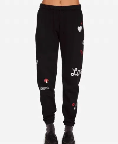 Lauren Moshi Tanzy Love Snake Sweatpants In Black