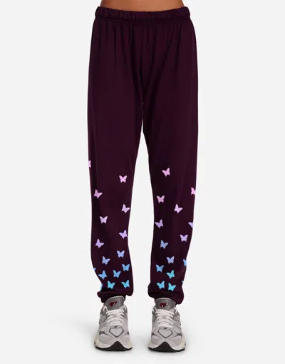 Lauren Moshi Tanzy Ombre Butterfly Happyface In Burgundy