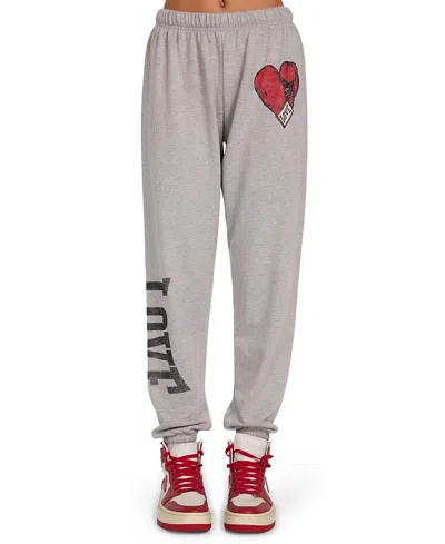 Lauren Moshi Tanzy Vintage Boxing Love Sweatpants In Gray