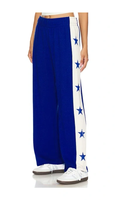 Lauren Moshi Tawny Track Pant In Blue & Bone