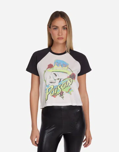 Lauren Moshi Tula Neon Poison Skull In Milk/onyx