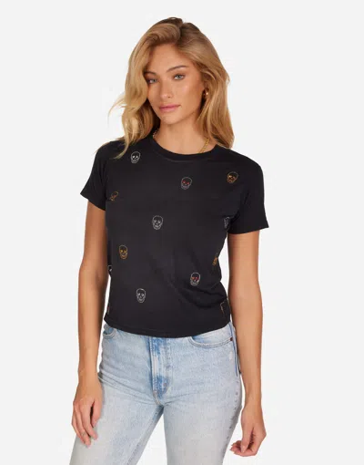 Lauren Moshi Ursula Stud Heart Eye Skulls In Black