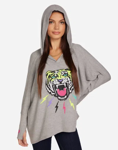Lauren Moshi Wilma Neon Lightning Tiger In Heather Grey