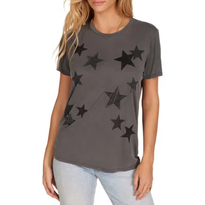 Lauren Moshi Wolf Black Crystal Multi Stars Top In Gray