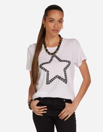 Lauren Moshi Wolf Chain Star In White