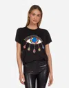 Lauren Moshi Wolf Diamond Evil Eye In Black