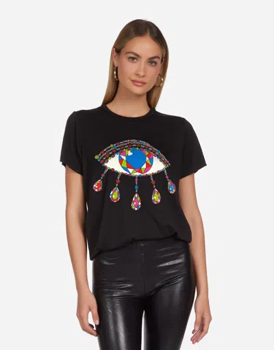 Lauren Moshi Wolf Diamond Evil Eye In Black