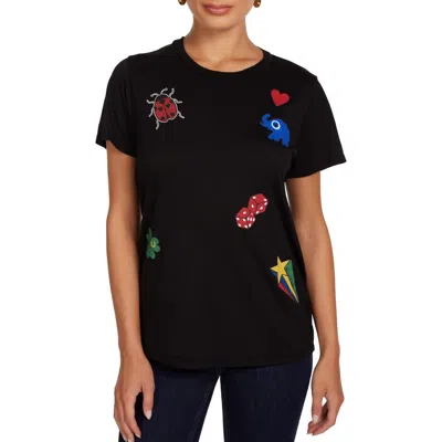 Lauren Moshi Wolf Lucky Elements Top In Black