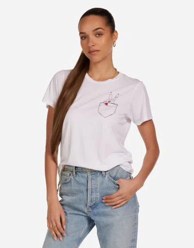 Lauren Moshi Wolf Peace Pocket In White