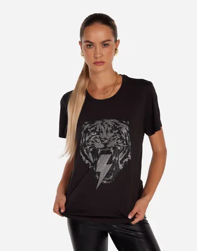 Lauren Moshi Wolf Stud Lightning Tiger In Onyx