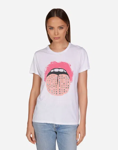 Lauren Moshi Wolf Vintage Stud Tongue In White