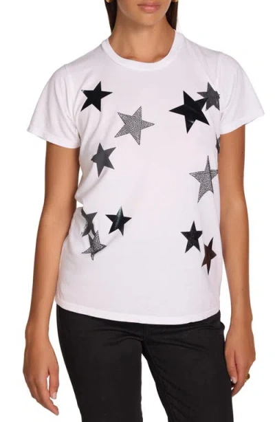 Lauren Moshi Wolf X Black Crystal Multi Stars Top In White