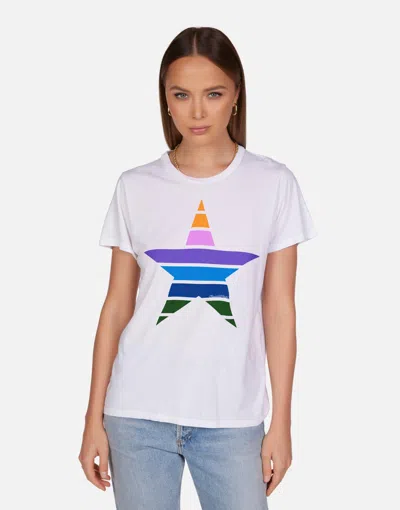 Lauren Moshi Wolf X Color Stripe Star In White