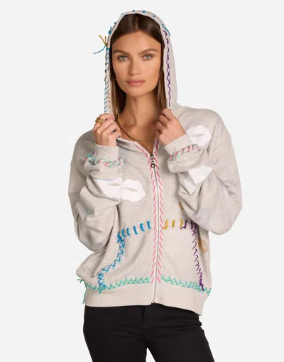 Lauren Moshi X Lachelle X Crystal Multi Lips In Heather Grey