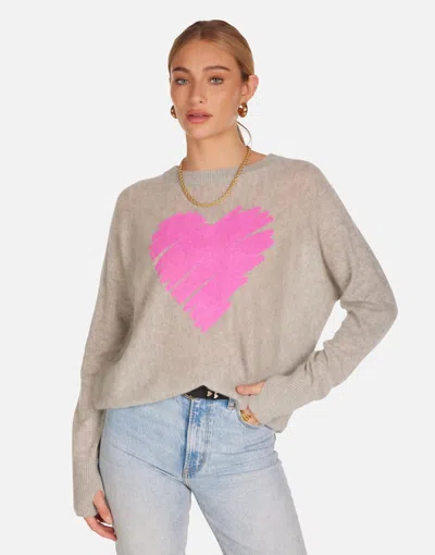 Lauren Moshi X Ladona X Pink Scribble Heart In Gray