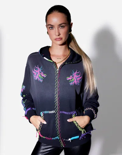 Lauren Moshi X Sofie X Vintage Pink Dragon In Jet Black Ombre