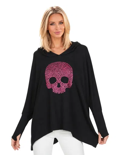Lauren Moshi X Wilma X Pink Stud Skull In Black