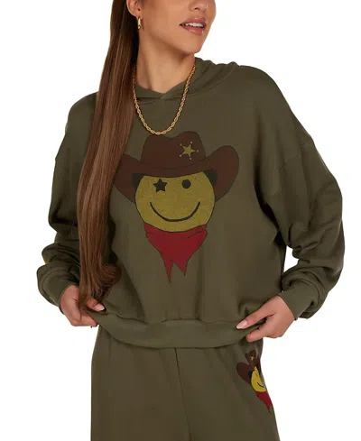 Lauren Moshi Yvette Cowboy Happyface Sweater In Green