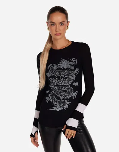 Lauren Moshi Zephyr Vintage Dragon In Black/white