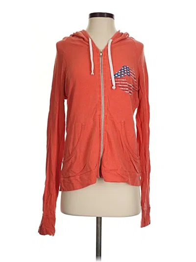 Pre-owned Lauren Moshi Zip Up Hoodie In Orange