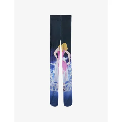 Lauren Perrin Womens Harry Lambert For  X Disney Cinderella Pink Ball Tights In Black
