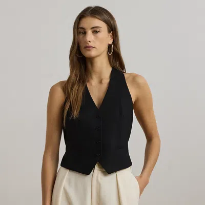 Lauren Petite Cotton-blend Vest In Black